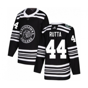 Men's Adidas Chicago Blackhawks #44 Jan Rutta Authentic Black 2019 Winter Classic NHL Jersey