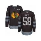 Men's Adidas Chicago Blackhawks #58 Graham Knott Authentic Black 1917-2017 100th Anniversary NHL Jersey