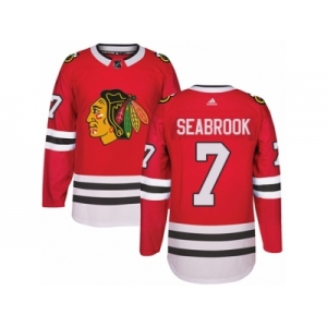 Men's Adidas Chicago Blackhawks #7 Brent Seabrook Authentic Red Home NHL Jersey