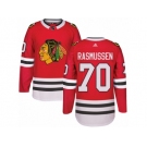 Men's Adidas Chicago Blackhawks #70 Dennis Rasmussen Authentic Red Home NHL Jersey
