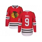 Men's Adidas Chicago Blackhawks #9 Bobby Hull Authentic Red Home NHL Jersey
