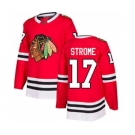 Men's Blackhawks #17 Dylan Strome Red Home Stitched Hockey Jersey