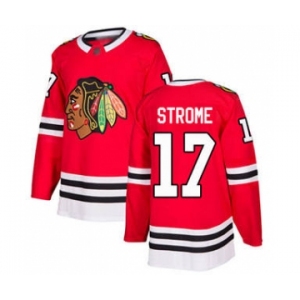 Men's Blackhawks #17 Dylan Strome Red Home Stitched Hockey Jersey