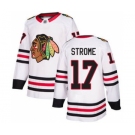 Men's Blackhawks #17 Dylan Strome White Road Stitched Hockey Jersey