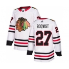 Men's Blackhawks #27 Adam Boqvist White Road Authentic Stitched Hockey Jersey
