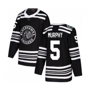 Men's Blackhawks #5 Connor Murphy Black 2019 Winter Classic Stitched Hockey Jersey