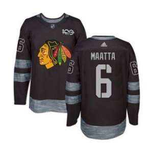 Men's Blackhawks #6 Olli Maatta Black 1917-2017 100th Anniversary Stitched Hockey Jersey