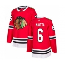 Men's Blackhawks #6 Olli Maatta Red Home Authentic Stitched Hockey Jersey