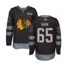 Men's Blackhawks #65 Andrew Shaw Black 1917-2017 100th Anniversary Stitched Hockey Jersey