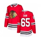 Men's Blackhawks #65 Andrew Shaw Red Home Authentic Stitched Hockey Jersey