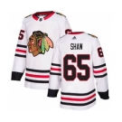 Men's Blackhawks #65 Andrew Shaw White Road Authentic Stitched Hockey Jersey