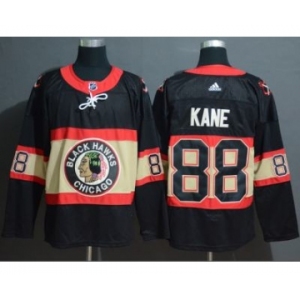 Men's Blackhawks #88 Patrick Kane Black Throwback Authentic Stitched Hockey Jersey