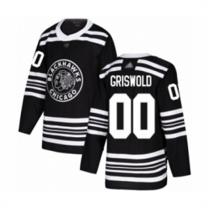 Men's Chicago Blackhawks #00 Clark Griswold Authentic Black Alternate Hockey Jersey