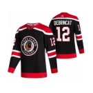 Men's Chicago Blackhawks #12 Alex DeBrincat Black 2020-21 Reverse Retro Alternate Hockey Jersey