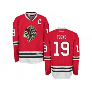 Men's Chicago Blackhawks #19 Jonathan Toews Reebok Premier Red Skull Ice Hockey Jersey