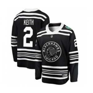 Men's Chicago Blackhawks #2 Duncan Keith Black 2019 Winter Classic Fanatics Branded Breakaway NHL Jersey