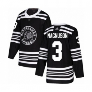 Men's Chicago Blackhawks #3 Keith Magnuson Authentic Black Alternate Hockey Jersey