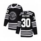 Men's Chicago Blackhawks #30 ED Belfour Authentic Black Alternate Hockey Jersey