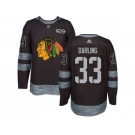 Men's Chicago Blackhawks #33 Scott Darling Black 1917-2017 100th Anniversary Stitched NHL Jersey