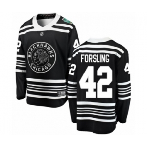 Men's Chicago Blackhawks #42 Gustav Forsling Black 2019 Winter Classic Fanatics Branded Breakaway NHL Jersey