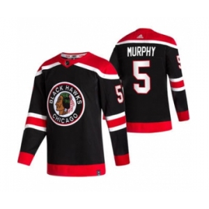 Men's Chicago Blackhawks #5 Connor Murphy Black 2020-21 Reverse Retro Alternate Hockey Jersey