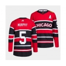 Men's Chicago Blackhawks #5 Connor Murphy Red Black 2022 Reverse Retro Stitched Jersey