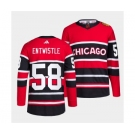 Men's Chicago Blackhawks #58 MacKenzie Entwistle Red Black 2022 Reverse Retro Stitched Jersey