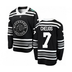 Men's Chicago Blackhawks #7 Chris Chelios Black 2019 Winter Classic Fanatics Branded Breakaway NHL Jersey