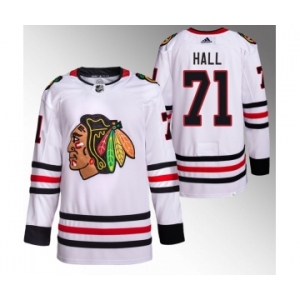 Men's Chicago Blackhawks #71 Taylor Hall White Stitched Hockey Jersey