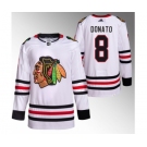 Men's Chicago Blackhawks #8 Ryan Donato White Stitched Hockey Jersey