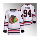 Men's Chicago Blackhawks #94 Corey Perry White Stitched Hockey Jersey