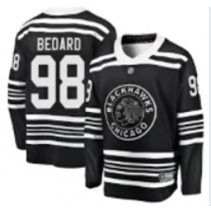 Men's Chicago Blackhawks #98 Connor Bedard Adidas Authentic 2019 Winter Classic Black Jersey