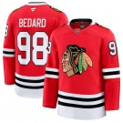 Men's Chicago Blackhawks #98 Connor Bedard Red 2024-25 Home Stitched Hockey Jersey