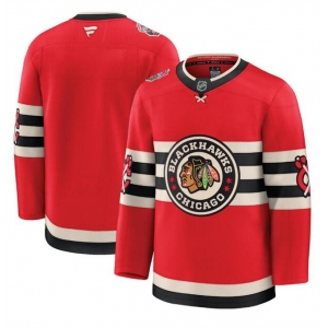 Men's Chicago Blackhawks Blank Red 2024-25 Winter Classic Stitched Hockey Jersey