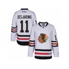 Men's Reebok Chicago Blackhawks #11 Andrew Desjardins Authentic White 2017 Winter Classic NHL Jersey