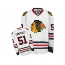 Men's Reebok Chicago Blackhawks #51 Brian Campbell Authentic White Away NHL Jersey