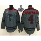 NHL Blackhawks #4 Niklas Hjalmarsson Charcoal Cross Check Fashion 2015 Stanley Cup Stitched Jerseys