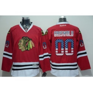 NHL Chicago Blackhawks #00 Clark Griswold Red USA Flag Fashion Stitched Jerseys