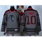 NHL Chicago Blackhawks #10 Patrick Sharp Charcoal Cross Check Fashion 2015 Stanley Cup Champions jerseys