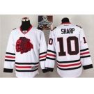 NHL Chicago Blackhawks #10 Patrick Sharp White(Red Skull) 2014 Stadium Series 2015 Stanley Cup Champions jerseys