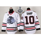 NHL Chicago Blackhawks #10 Patrick Sharp White(White Skull) 2015 Stanley Cup Stitched Jerseys