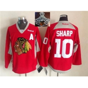 NHL Chicago Blackhawks #10 Patrick Sharp red Practice 2015 Stanley Cup Champions jerseys
