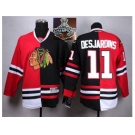 NHL Chicago Blackhawks #11 Desjardins Red Black Split 2015 Stanley Cup Champions jerseys
