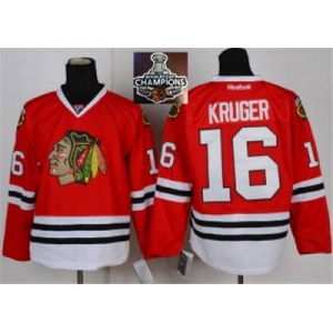 NHL Chicago Blackhawks #16 Kruger Red 2015 Stanley Cup Champions jerseys