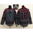 NHL Chicago Blackhawks #16 Marcus Kruger Charcoal Cross Check Fashion 2015 Stanley Cup Champions jerseys