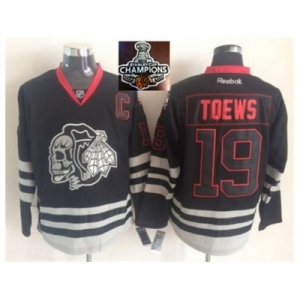 NHL Chicago Blackhawks #19 Jonathan Toews Black Ice 2015 Stanley Cup Champions jerseys