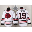 NHL Chicago Blackhawks #19 Jonathan Toews White(Red Skull) 2015 Stanley Cup Stitched Jerseys