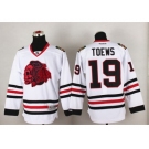 NHL Chicago Blackhawks #19 Jonathan Toews White(Red Skull) Stitched Jerseys