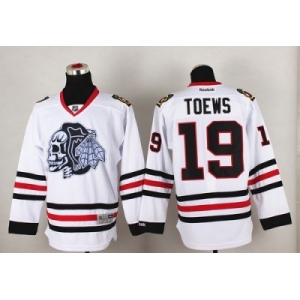 NHL Chicago Blackhawks #19 Jonathan Toews White(White Skull) Stitched Jerseys