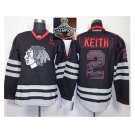 NHL Chicago Blackhawks #2 DUNCAN KEITH Black Ice Jersey Skull Logo Fashion 2015 Stanley Cup Champions jerseys